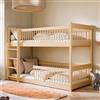 Kids Collective Letto a soppalco per bambini, letto a castello, letto per bambini | legno di pino massiccio, trasformabile in 2 letti | misure: 80x180, 90x190, 90x200 cm | 90x190 cm da 4 a 18 anni | natura