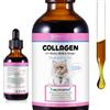 CiAIplw Collagene per gatti, integratore per la pelle del collagene e del pelo, sollievo dal prurito per gatti, gocce di collagene giornaliere Supporta le articolazioni e la salute del sistema digestivo, 60