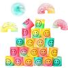 flintronic 24 Pezzi Mini Smiley Spring, Spirale Molla Arcobaleno Giocattolo per Bambini, Gadget Compleanno, Feste