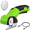 Snorthy Forbici elettriche, taglierina per cartone con lama di ricambio, strumento di taglio ricaricabile con blocco di sicurezza e luce a LED, cesoie multiuso per tagliare cartone, cuoio