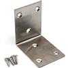 Zernnis Set di 4 staffe angolari in acciaio inox a forma di L per ripiani in legno, 48 x 65 x 65 mm