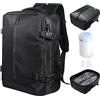EASY SPEED Zaino Sottovuoto, Sistema Di Compressione Dell'aria Espandibile Da 60 l, Impermeabile e Approvato TSA, Ideale Per i Viaggi, Per Laptop Da 19, Nero (Pompa Per Il Vuoto Inclusa)