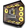 KEDIERS Case PC- preinstallato 6 ventole ARGB, ATX Mid Tower Gaming case, con doppio vetro temperato full screen (Nero, G500)