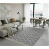 Jimri - Tappeto passatoia Tepiche per soggiorno, camera da letto, cucina, bagno, tappeto Boho Kelim, Passatoia tappeto - grigio chiaro-bianco, 120 x 170 cm.