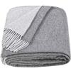 LYHome Coperta in Lana Merinos - Copriletto Plaid per Letto Divano, Singolo Una Piazza e Mezza Matrimoniale, Coperte Per Invernale Estiva Morbida Calda e Grande (140x200 cm, Grigio Doppio lato)