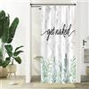 Uiiooazy Tenda Doccia Antimuffa, Tenda de Doccia Piccola 90x180cm Foglie Blu Verde Eucalipto Effetto Marmo Bianco Tende da Bagno Tessuto Lavabile Impermeabile Tende per Vasca da Bagno con 6 Anelli