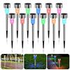 Molbory 12 pezzi: luci solari da giardino, impermeabili, in acciaio inox, a risparmio energetico, a energia solare, per esterni, giardino, patio, prato, sentieri del cortile (colorati)