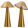 Bojim 2 Pezzi Magnetica Lampada da Tavolo Senza Fili, Lampade LED USB Ricaricabile Batteria Table Ristorante, Touch Dimmerabile Luci Garden, Testa Della Lampada Girevole Esterno, Metallo, IP54, Oro