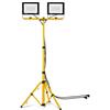 UISEBRT Faro da Lavoro a LED 2 * 100W Bianco caldo con treppiede faretto da cantiere incluso cavo di alimentazione Proiettore a LED Luce da lavoro impermeabile IP66 per garage, giardino, cantiere