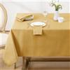 Softalker Tovaglia Autunnale Elegante Rettangolare 100x140cm Oro con Motivo a Righe Jacquard Tovaglie Antimacchia Impermeabile per Protezione Tavolo per Natalizia, Compleanno, Matrimonio (2-4 posti)