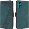 OKZone Cover per Motorola Moto G22, Custodia in PU Pelle per Motorola Moto G22, Custodia a Libro Protettiva Folio Portafoglio con Chiusura Magnetica e Slot per Carte Wallet Case Flip Cover (Verde)