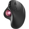 Nulea M501 Mouse Trackball senza fili, mouse ergonomico ricaricabile, tracciamento preciso e fluido, connessione a 3 dispositivi (Bluetooth o 2.4G), compatibile con PC, laptop, Mac, Windows.