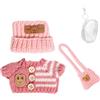 LEWOTE Set di Abbigliamento per Bambola 17cm, Cappello Abito Ornamenti Accessori Set [Con Borsa di Stoccaggio di Abbigliamento Bambola] (Pink Hat/Pink Clothes/Pink Bag)