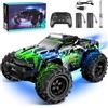 JOYTREKY Macchina Telecomandata - 1:18 Alta velocità LED Light 25KMH Auto RC con Spray 2.4GHz AllTerrain Off-Road Truck Giocattoli 2 Batterie ricaricabili 60 Minuti Giocattolo da Corsa Veloce - Verde