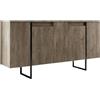 Dmora Credenza Betel, Buffet da Soggiorno, Madia da Salotto, Dispensa da Cucina, 160x35h80 cm, Noce e Nero
