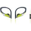 Panasonic RP-HS35M Cuffie Sport, Design Ergonomico a Tenuta Stabile, Suono Dinamico e Bassi Potenti, Archetto Regolabile, Impermeabilità IPX2, con Microfono, Giallo