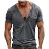 Generico Liquidazione delle Transazioni di Alta qualità Camicie Uomo Slim Fit Lino Canotte Estive Sportive Maniche Corte Lavoro T-Shirt Cotone Pettinato