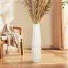 TDIAVH Vaso da pavimento bianco alto 61 cm, in ceramica, decorativo, grande vaso per tavolo, centrotavola, mensola, decorazione per la casa, rami per soggiorno, composizione floreale essiccata al cielo