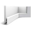 Orac Decor Orac Battiscopa SX183-RAL9003 CASCADE 200 cm x 1,3 cm x 7,5 cm Polistirene estruso (HDPS) liscia liscia con canali passacavi preverniciato bianco (RAL 9003)