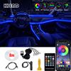 KIEND Luci di striscia ambientali per interni Auto a LED Kit di illuminazione al Neon per atmosfera in fibra ottica RGB con lampade Decorative per Auto con telecomando APP