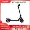 Lamtier T1 Pro Scooter elettrico pieghevole 350W 36V 10.4Ah Pneumatici da 10 pollici Scooter elettrico pieghevole a doppia sospensione con freno a disco leggero -