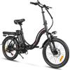 Samebike CY20 bicicletta elettrica pieghevole 36 v12ah Shimano 7 marce mozzo posteriore motore City Bike ruota a raggi con cestello anteriore - Dark Blue