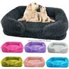 NUOYING Inverno Rettangolare Grandi Letti Per Cani Lavabile Peluche Soffice Cane Gatto Letto Zerbino Pet Cuscino Grande Medio Cuccia Casa camas para perro - Emerald green