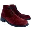 Romeo Gigli Vintage 90s ROMEO GIGLI Stivaletto Uomo in Velluto Rosso Punta Square tg it44
