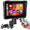 Rimoody Moto Senza Fili Carplay Schermo per Moto, 5 Pollici Touchscreen Autoradio Portatile per Moto, IP67 Impermeabile con Android Auto Airplay/Android Cast/Bluetooth/Controllo Vocale/AUX/USB/EQ/SD