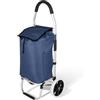 YCBTREE Carrello per la spesa, pieghevole da 55 l, con 2 ruote e impermeabile, rimovibile, capacità di carico di 50 kg, telaio in alluminio, per la spesa o il trasporto di merci (blu)