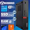 Lenovo Mini PC Computer Desktop i5 8GB 240GB SSD Wifi Office W11 Ricondizionato