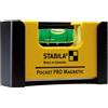 STABILA Mini livella magnetica Pocket PRO con clip da cintura, 7 cm, potente magnete in terre rare, 1 livello orizzontale, prodotta in Germania, gialla, 15 x 8 x 20 cm