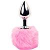 FEELZTOYS - Plug Anale in Metallo con Coda di Coniglio (Argento-Rosa)