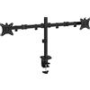 Ewent EW1512 Braccio Doppio Monitor, Supporto Doppio per PC a Schermo Piatto,Staffa Di Supporto Tv/Monitor 13-27 Pollici,Altezza e Inclinazione Regolabili e Rotazione,con Morsetto,VESA 75X75 e 100X100