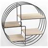 GICOS IMPORT EXPORT SRL Scaffale bacheca libreria in Metallo con mensole in Legno Serie Industrial 4 Ripiani 40 * 15 cm Forma Tonda da Parete HEZ-773556
