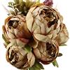 Duovlo Fiori finti vintage peonia artificiale in seta, decorazione per la casa, confezione da 1 (caffè)