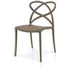KONTE.DESIGN Set di 4 sedie LONG ISLAND in policarbonato Grigio tortora, 46x49x81 cm