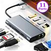 INSIS FEMME Docking station USB C 11 in 1 HUB da tipo C a HDMI 4K USB 3.0 Trasmissione 5 Gbps Adattatore splitter USB per laptop MacBook - 10-IN-1 HDMI