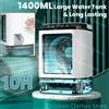 Condizionatore d'aria Ventilatore portatile Desktop Doppio spruzzo Atomizzazione ad ultrasuoni Dispositivo di raffreddamento dell'aria muto a 3 velocità Luce notturna Ventilatore elettrico per la casa - White without spray