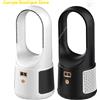 INSIS FEMME Ventilatore da tavolo senza lama Dispositivo di raffreddamento a lama senza ventola da tavolo USB regolabile a 6 velocità Ricaricabile a basso rumore per la scuola dell'home office - Black