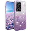 YUEQIAN Cover Glitter per Honor 200 Lite 5G, Ultra Sottile Brillantini Molle TPU Silicone Antiurto Custodia, Moda Brilla Diamante Fiori Donna Trasparente Case. Viola