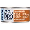 Monopro lo specialista Kitten grain Free Patè 85 gr - Anatra - Confezione da 6 pezzi - 1° ORDINE? scegli lo sconto BZR5 / BZR20 + 200 punti fedeltà
