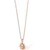 VICKWOOD Collana da donna in oro rosa, set di gioielli impermeabili in acciaio inox, lunghezza 50-60 cm, placcato 16 carati, collana con ciondolo a forma di sole, in oro/nero/argento
