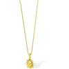 VICKWOOD Collana da donna forma sole, 50-60 cm, ciondolo sole, acciaio inox, impermeabile, placcato oro rosa 16 carati, nero/argento, con confezione regalo