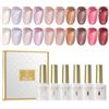 ROSALIND Smalti Semipermanenti per Unghie Jelly, 10 Colori Jelly Rosa Viola Nude Marrone Rosso Smalto Semipermanente Trasparente, Soak Off UV/LED Smalti per Unghie Nail Art Manicure
