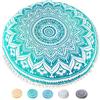 Mandala Life ART Fodera per Cuscino da Pavimento Rotondo Bohémien - 75 cm - 100% Cotone - Custodia Pouf per Pouf per Soggiorno, Camera da Letto, Patio e Altro