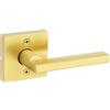 Kwikset Halifax Maniglia per porta a un lato, per armadi, doppie porte francesi e dispensa, in ottone satinato reversibile interno con leva push/pull con protezione Microban