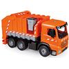 LENA - Giga Trucks Mercedes Benz Arocs Immondizia Camion per 3+ Anni Bambini, Arancia/Argento