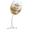 Bombo Bicchiere da Vino Divertente - "Se ogni brindisi fosse alla salute ora sarei immortale!!" - Calice Inclinato con Gambo Piegato - Regalo Originale e Ironico per Amanti del Vino