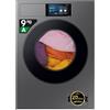 Samsung Lavatrice BESPOKE AI Laundry WF90F09C4S/U3 Libera installazione, 9 Kg, Wifi, Ecodosatore, Display AI Home, Classe Energetica A-55%, Corpo: Dark Silver Steel, Oblò: Nero, 60l x 85h x 60p cm